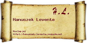 Hanuszek Levente névjegykártya