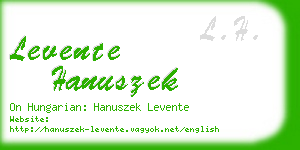 levente hanuszek business card